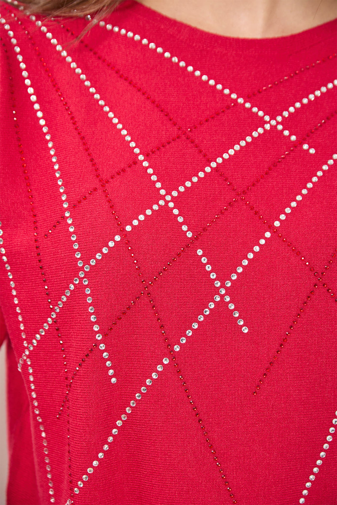 Mudflower Jumper SU-24MF- 556 Red Spray Diamante - Shirley Allum Boutique