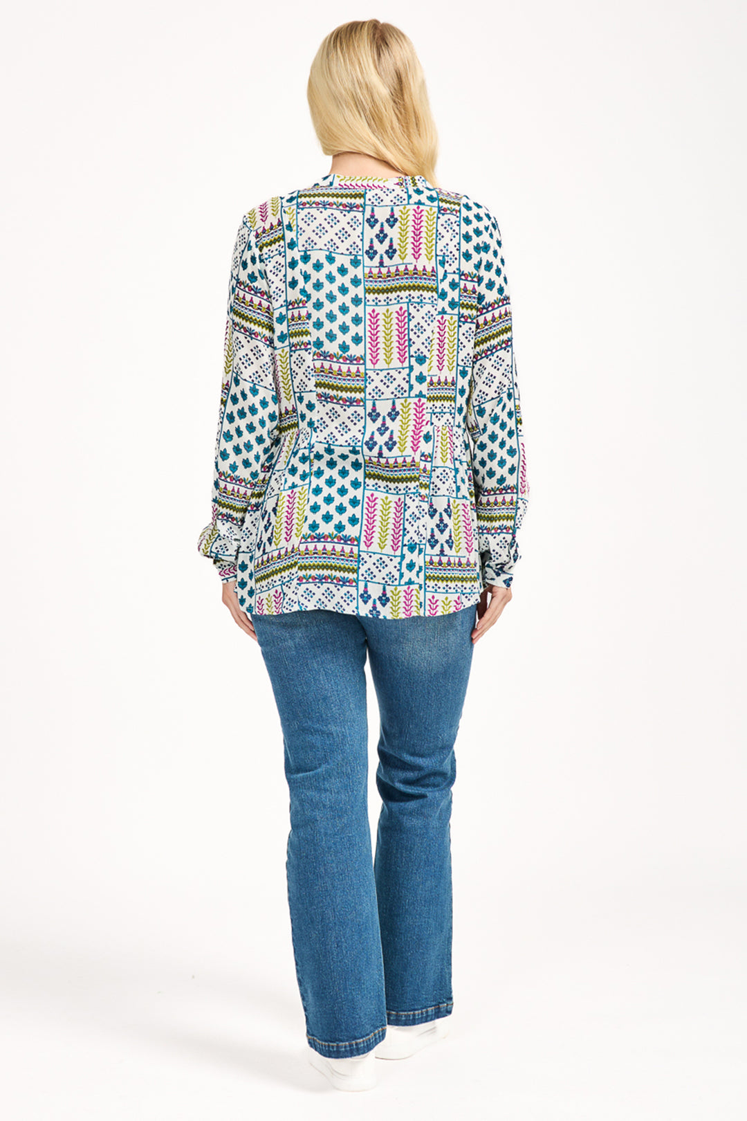 Mudflower Shirt Pintuck Printed Pink Combo SU-25MF-594 - Shirley Allum Boutique