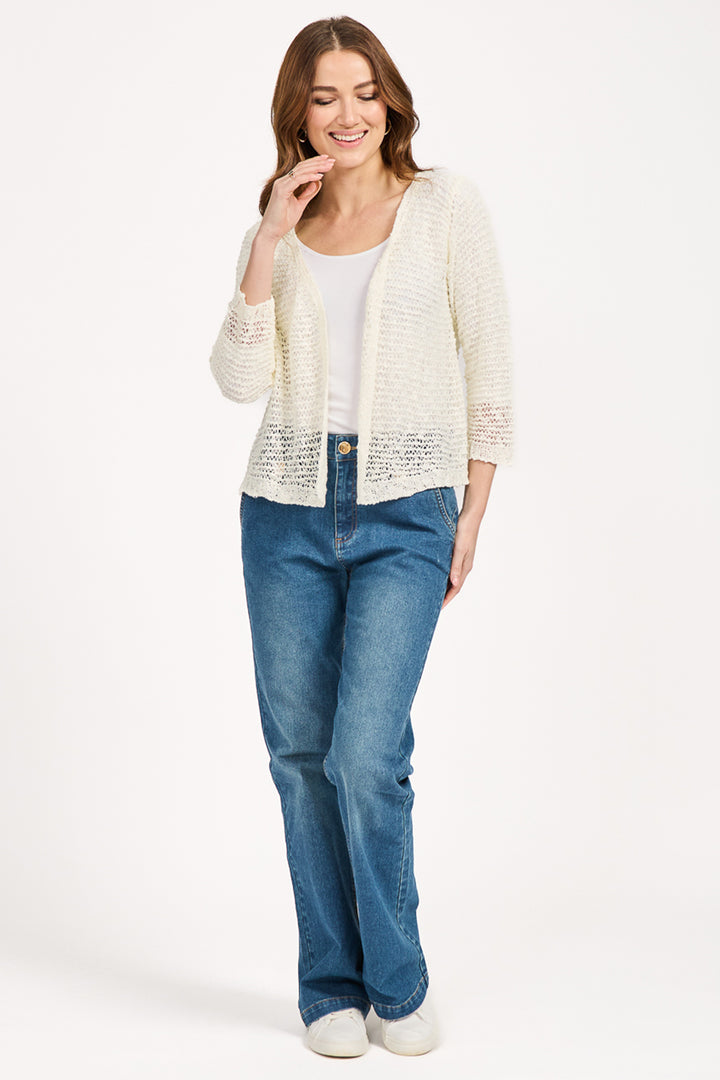 Mudflower Shrug Cardigan Cream SU-25MF-588 - Shirley Allum Boutique