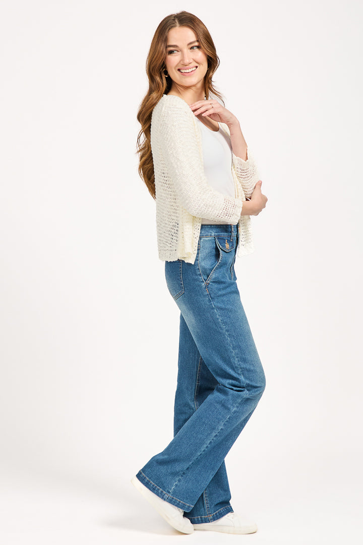 Mudflower Shrug Cardigan Cream SU-25MF-588 - Shirley Allum Boutique