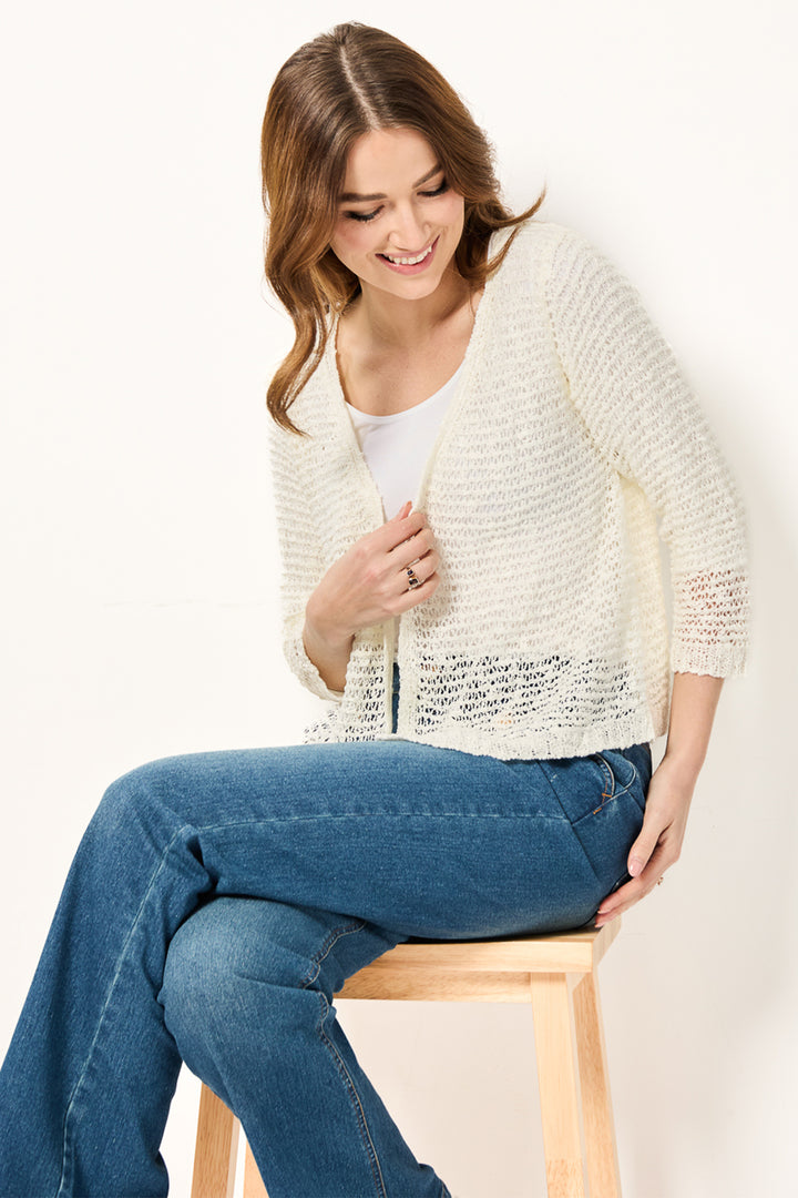 Mudflower Shrug Cardigan Cream SU-25MF-588 - Shirley Allum Boutique