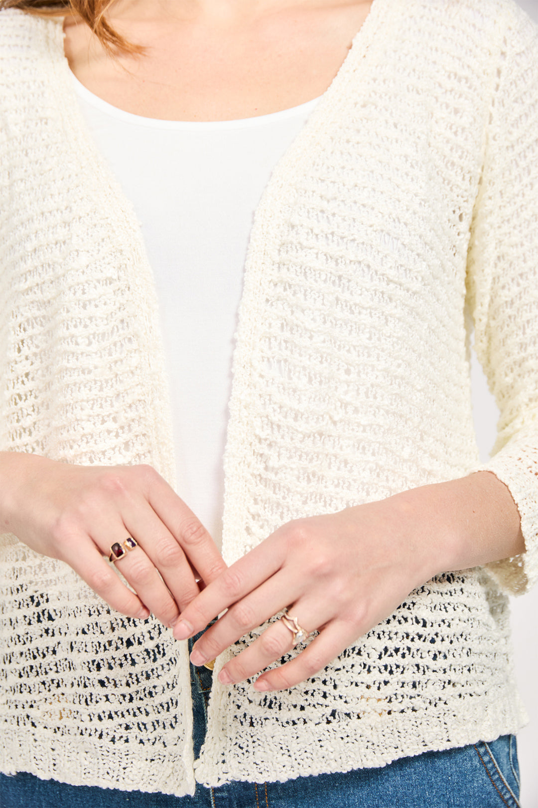 Mudflower Shrug Cardigan Cream SU-25MF-588 - Shirley Allum Boutique