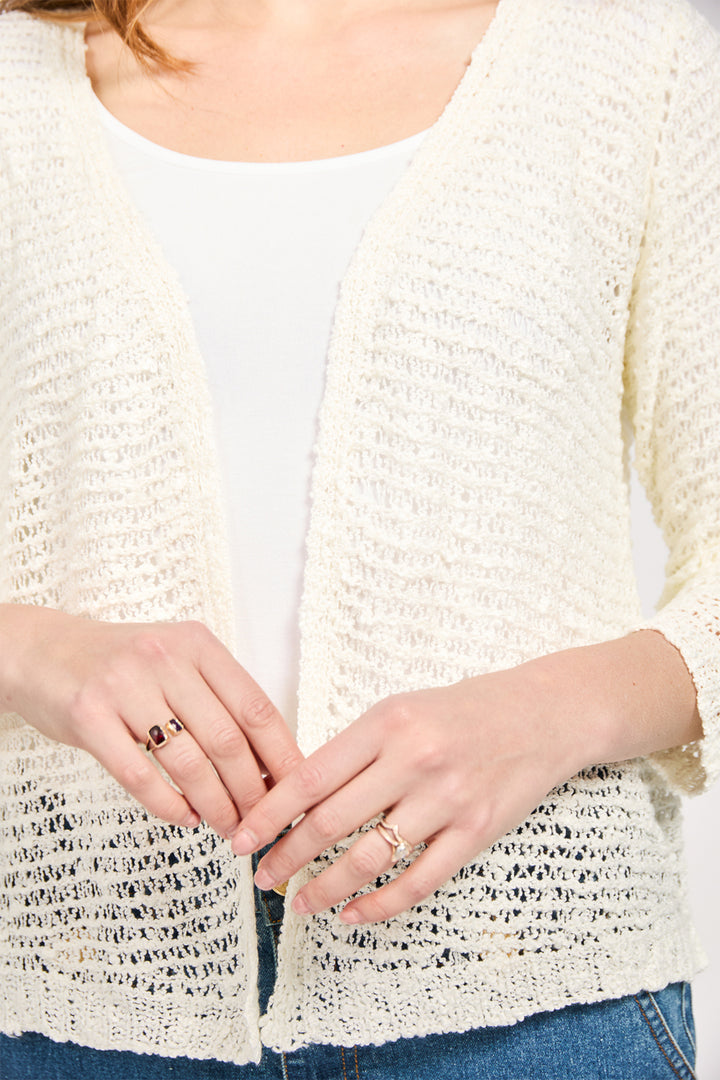 Mudflower Shrug Cardigan Cream SU-25MF-588 - Shirley Allum Boutique