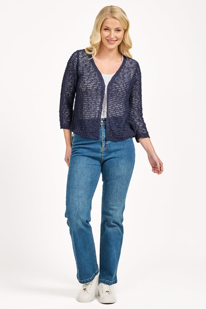 Mudflower Shrug Cardigan Navy SU-25MF-588 - Shirley Allum Boutique