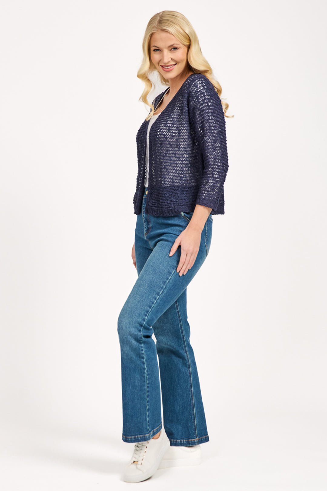Mudflower Shrug Cardigan Navy SU-25MF-588 - Shirley Allum Boutique