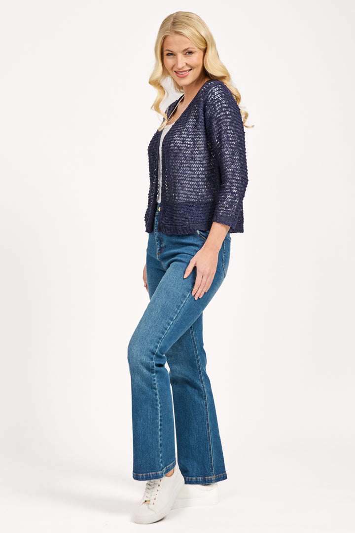 Mudflower Shrug Cardigan Navy SU-25MF-588 - Shirley Allum Boutique