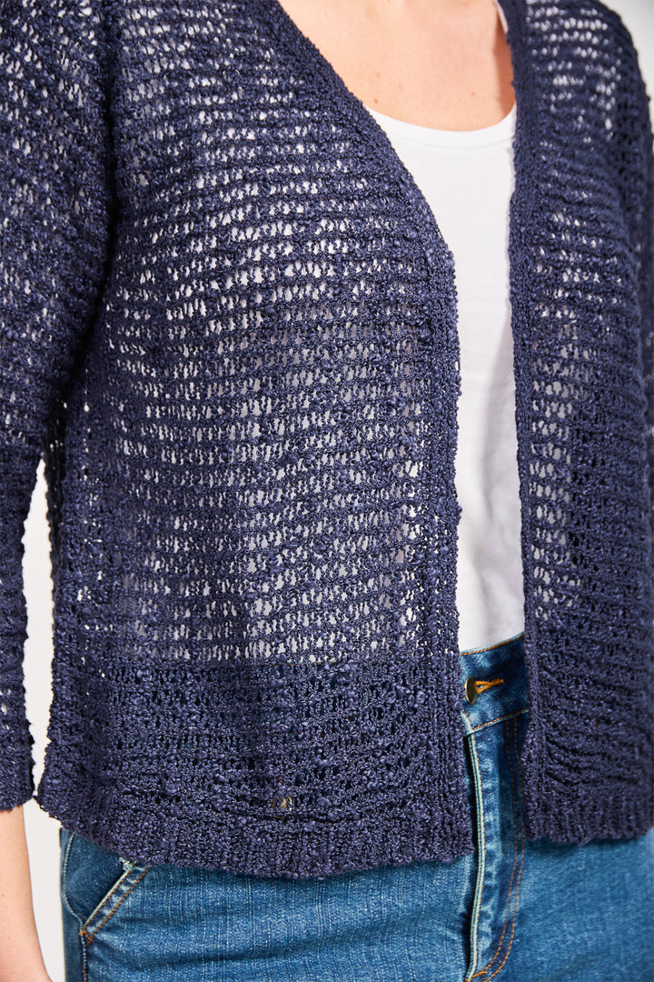 Mudflower Shrug Cardigan Navy SU-25MF-588 - Shirley Allum Boutique