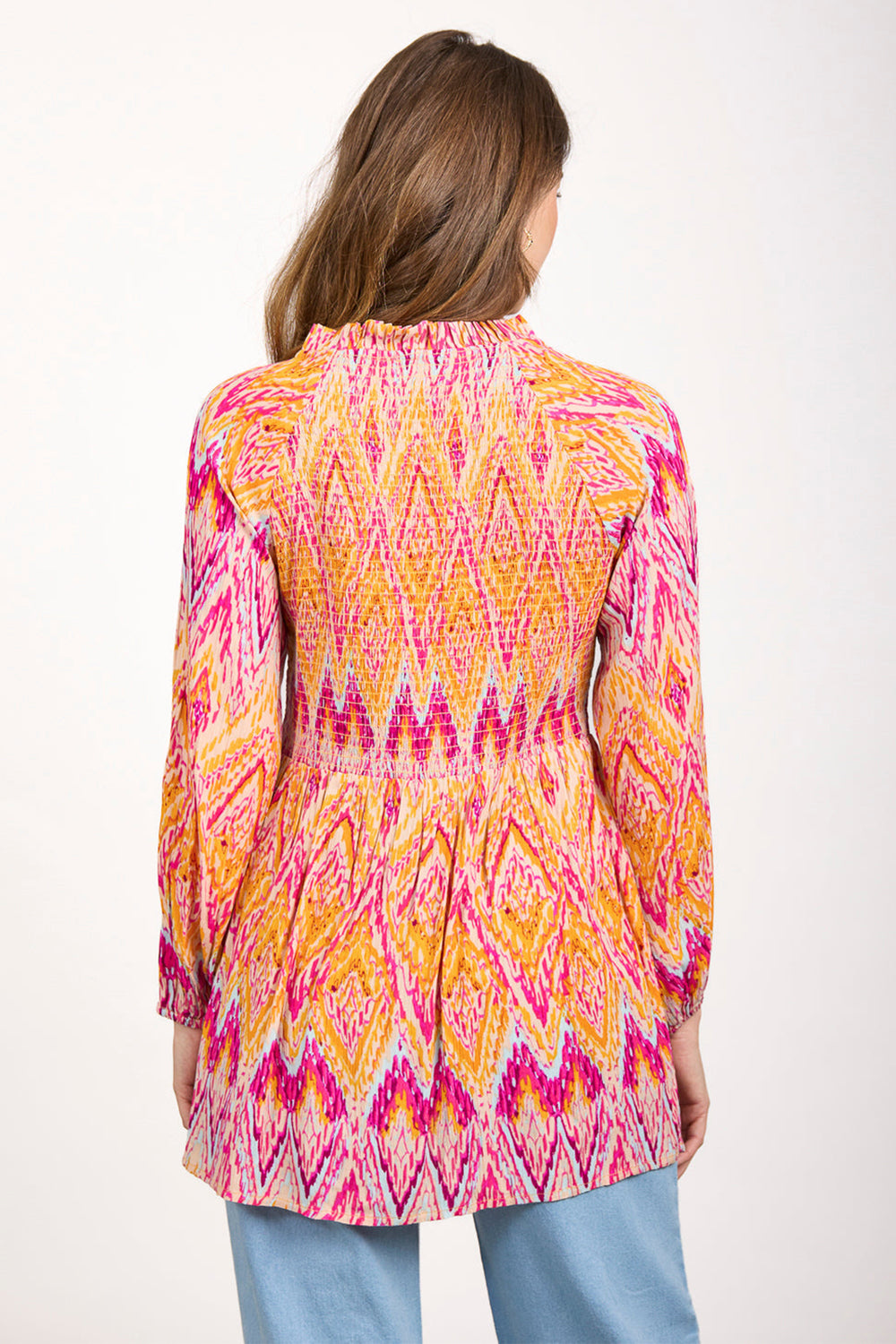 Mudflower Tunic Diamond Print Orange SU-24MF-487 - Shirley Allum Boutique