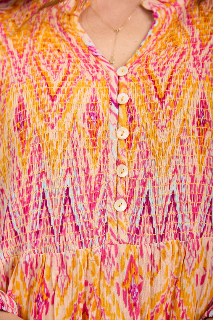 Mudflower Tunic Diamond Print Orange SU-24MF-487 - Shirley Allum Boutique