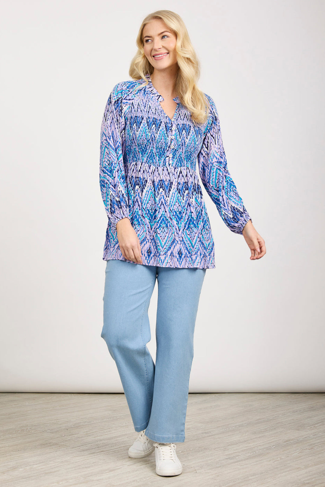 Mudflower Tunic Diamond Print Purple SU-24MF-487 - Shirley Allum Boutique