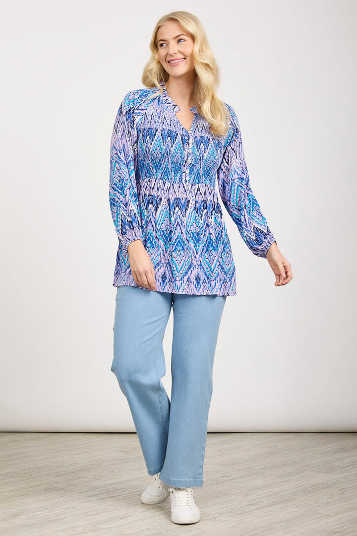 Mudflower Tunic Diamond Print Purple SU-24MF-487 - Shirley Allum Boutique