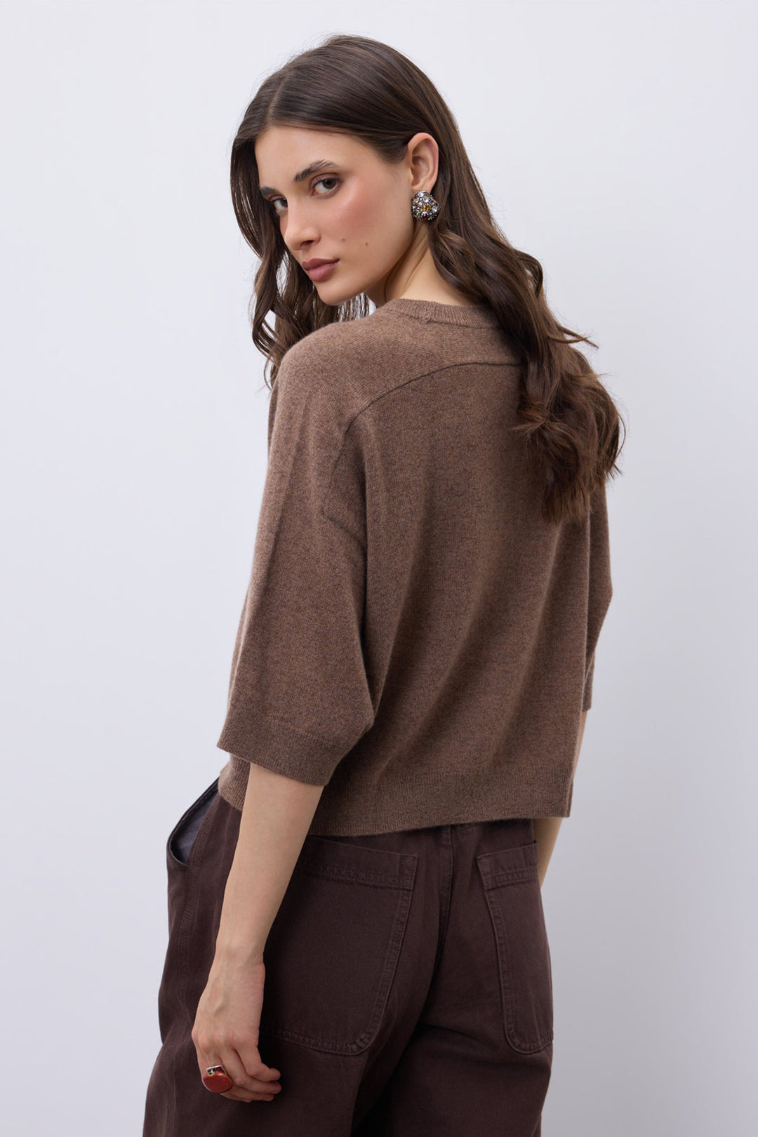 Notshy Lilou Cafe Au Lait Brown Jumper NF1F006WSC000, back view