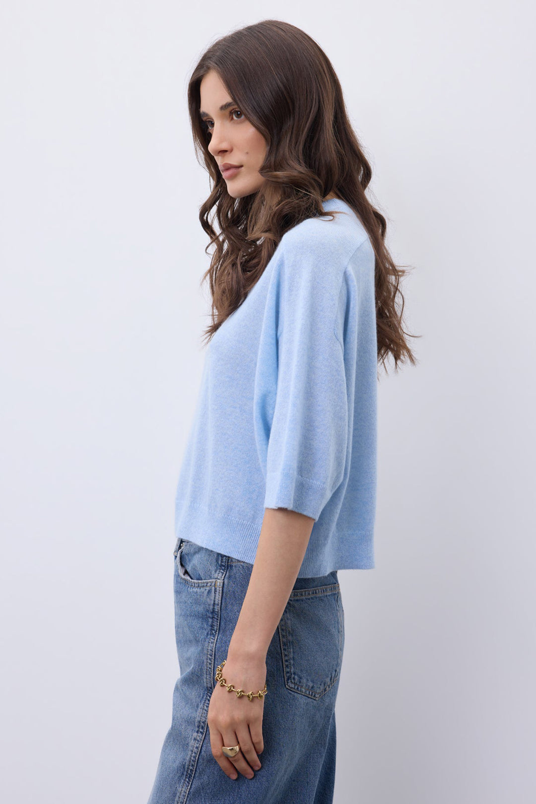 Notshy Lilou Ciel Blue Jumper NF1F006WSC000, side profile