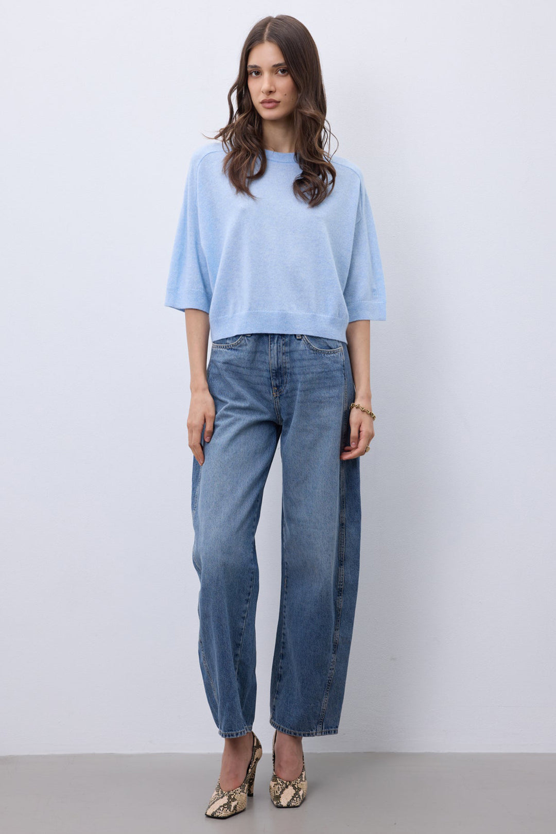 Notshy Lilou Ciel Blue Jumper NF1F006WSC000, full length view