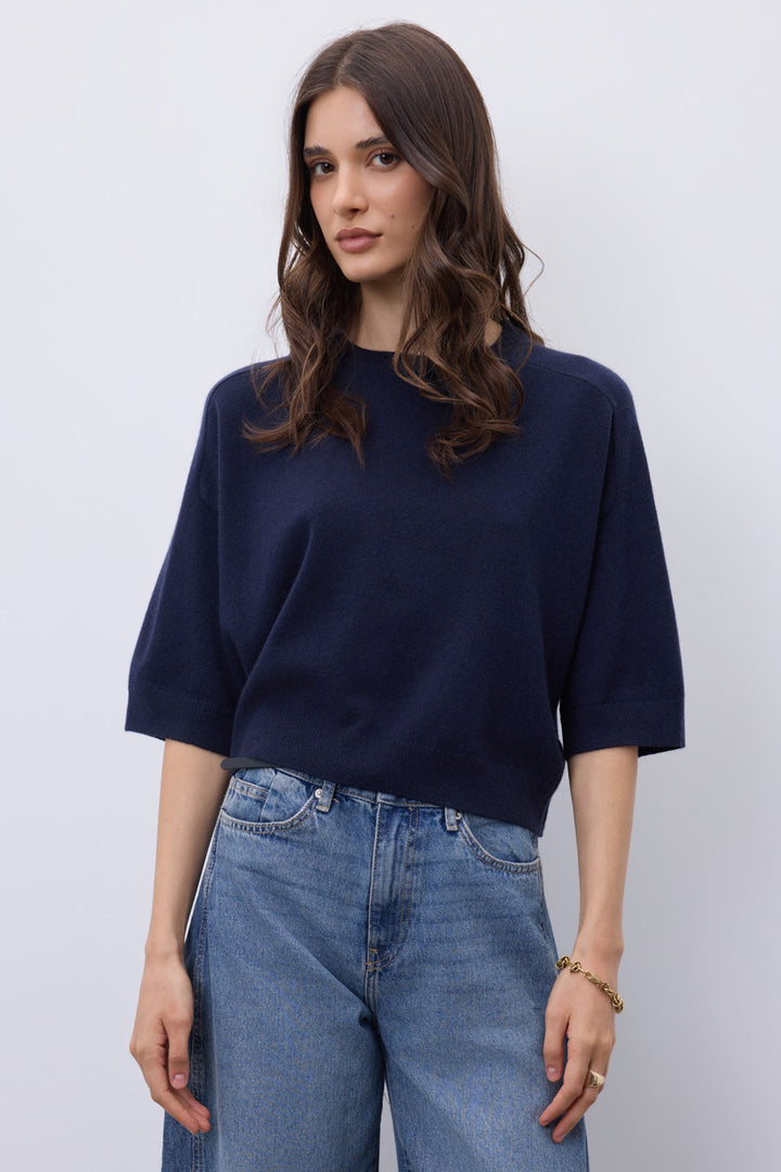 Notshy Lilou Marine Navy Jumper NF1F006WSC000, front view