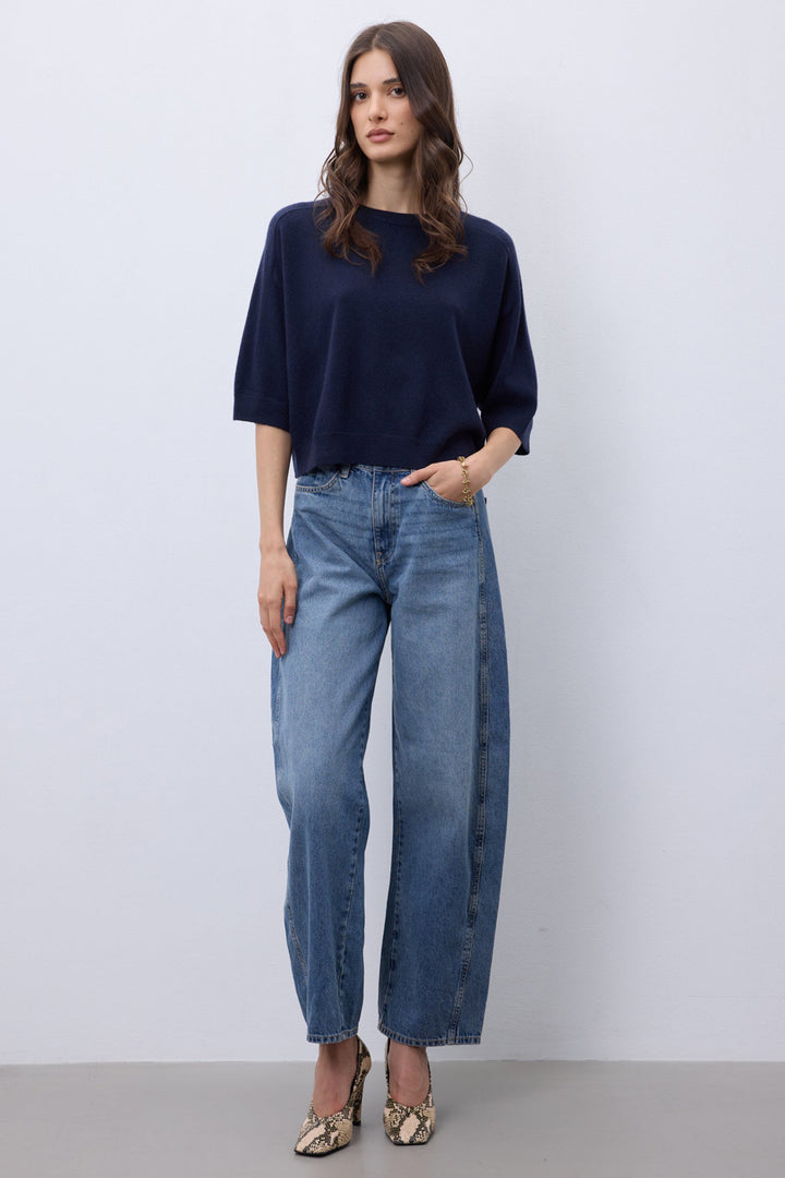 Notshy Lilou Marine Navy Jumper NF1F006WSC000, full length view