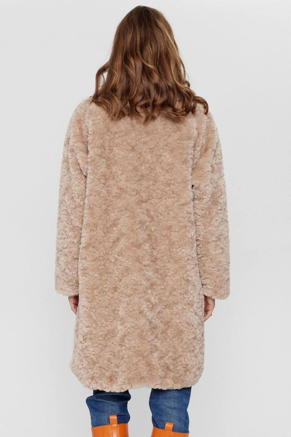 Numph Nufurda 703351 Oyster Gray Taupe Plush Teddy Coat - Shirley Allum Boutique