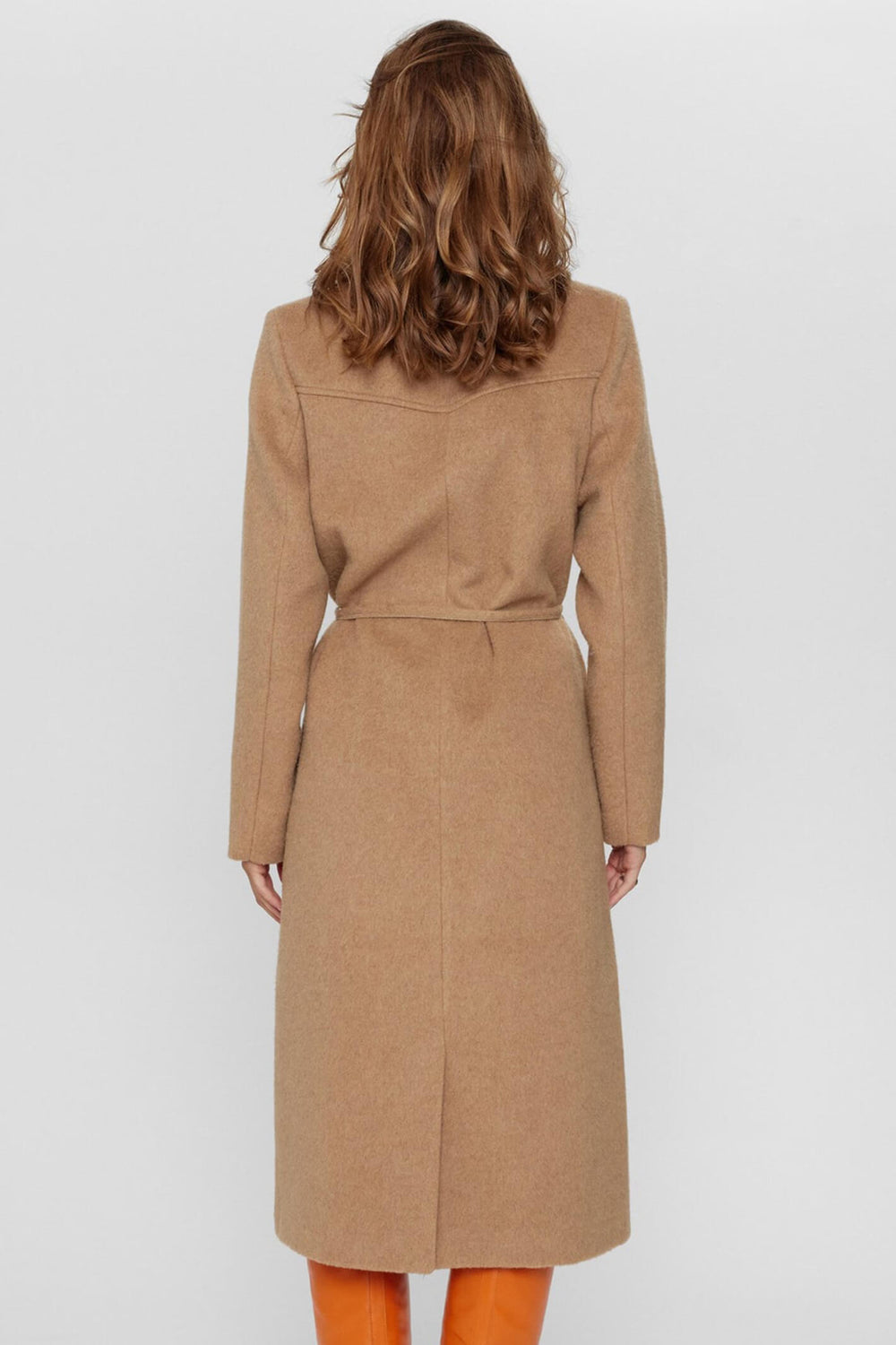 Numph Nugry 703369 Chipmunk Taupe Wool Mix Button Front Coat - Shirley Allum Boutique
