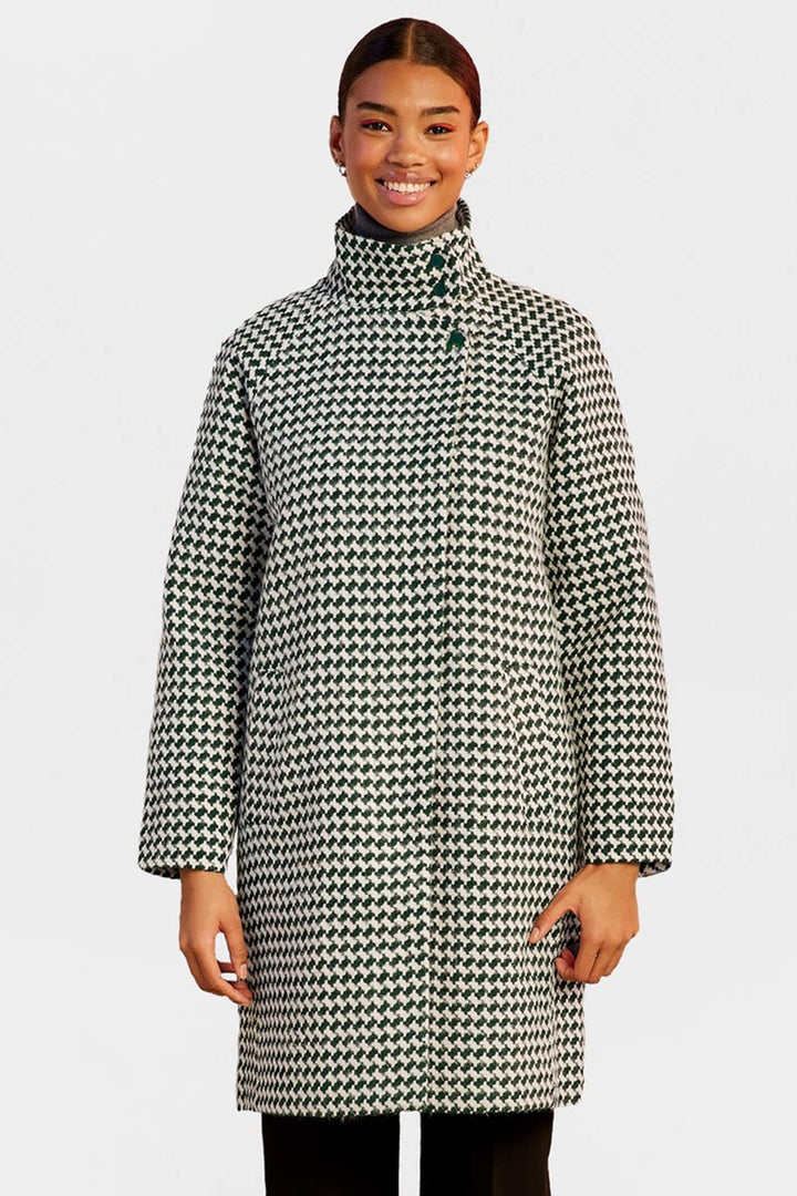 Numph Nulissy 703346 Trekking Green High Neck Coat - Shirley Allum Boutique