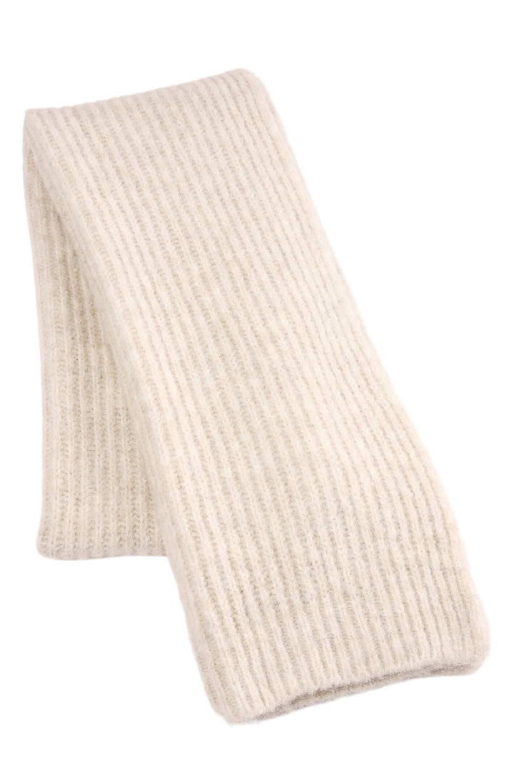Numph Nusafir 703587 Oyster Gray Beige Ribbed Wool Mix Scarf - Shirley Allum Boutique