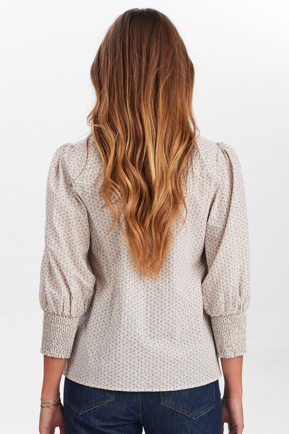 Numph Shirt Nusala Beige Blueprint 705406 3136 - Shirley Allum Boutique