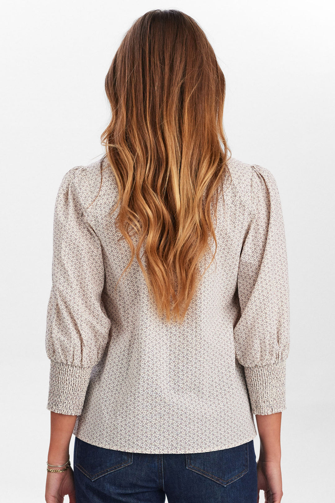 Numph Shirt Nusala Beige Blueprint 705406 3136 - Shirley Allum Boutique