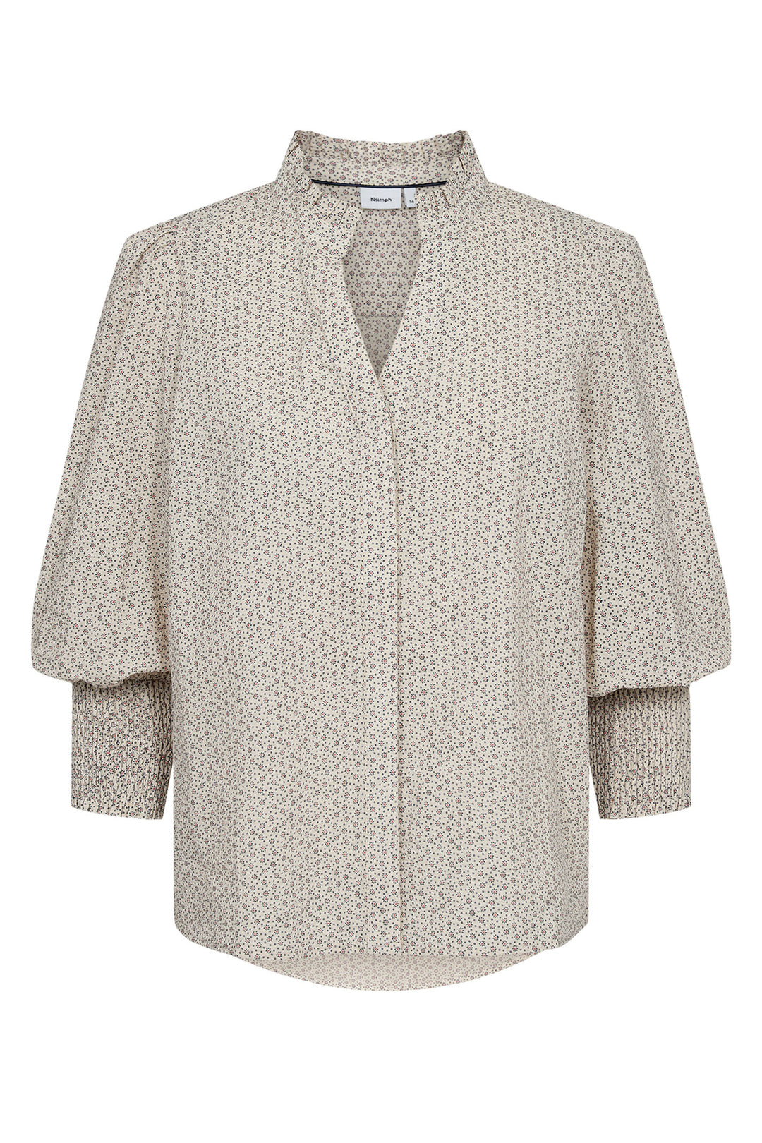 Numph Shirt Nusala Beige Blueprint 705406 3136 - Shirley Allum Boutique