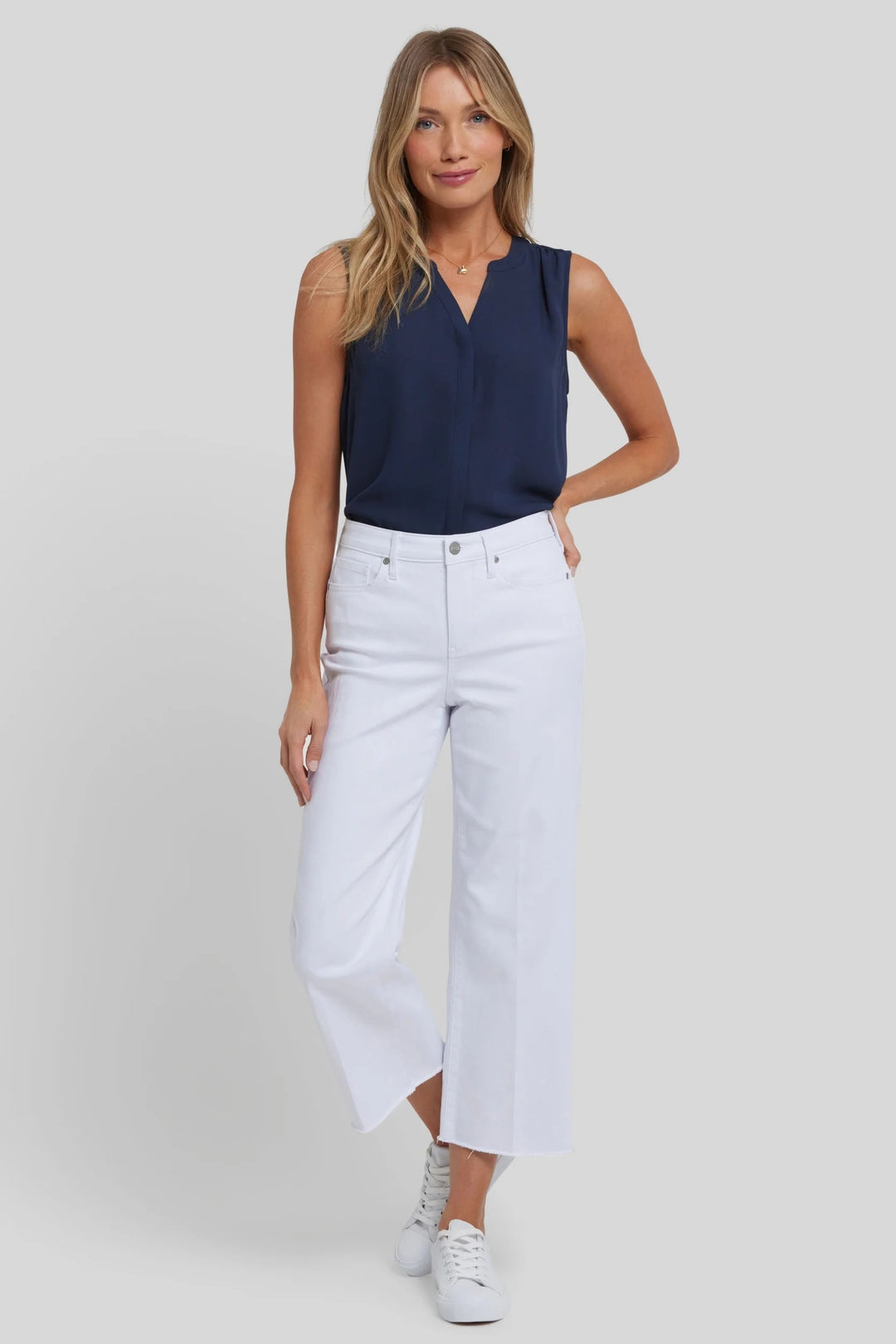 NYDJ Coco Optic White Relaxed Wide Leg Cropped Jeans MFOSCR9069