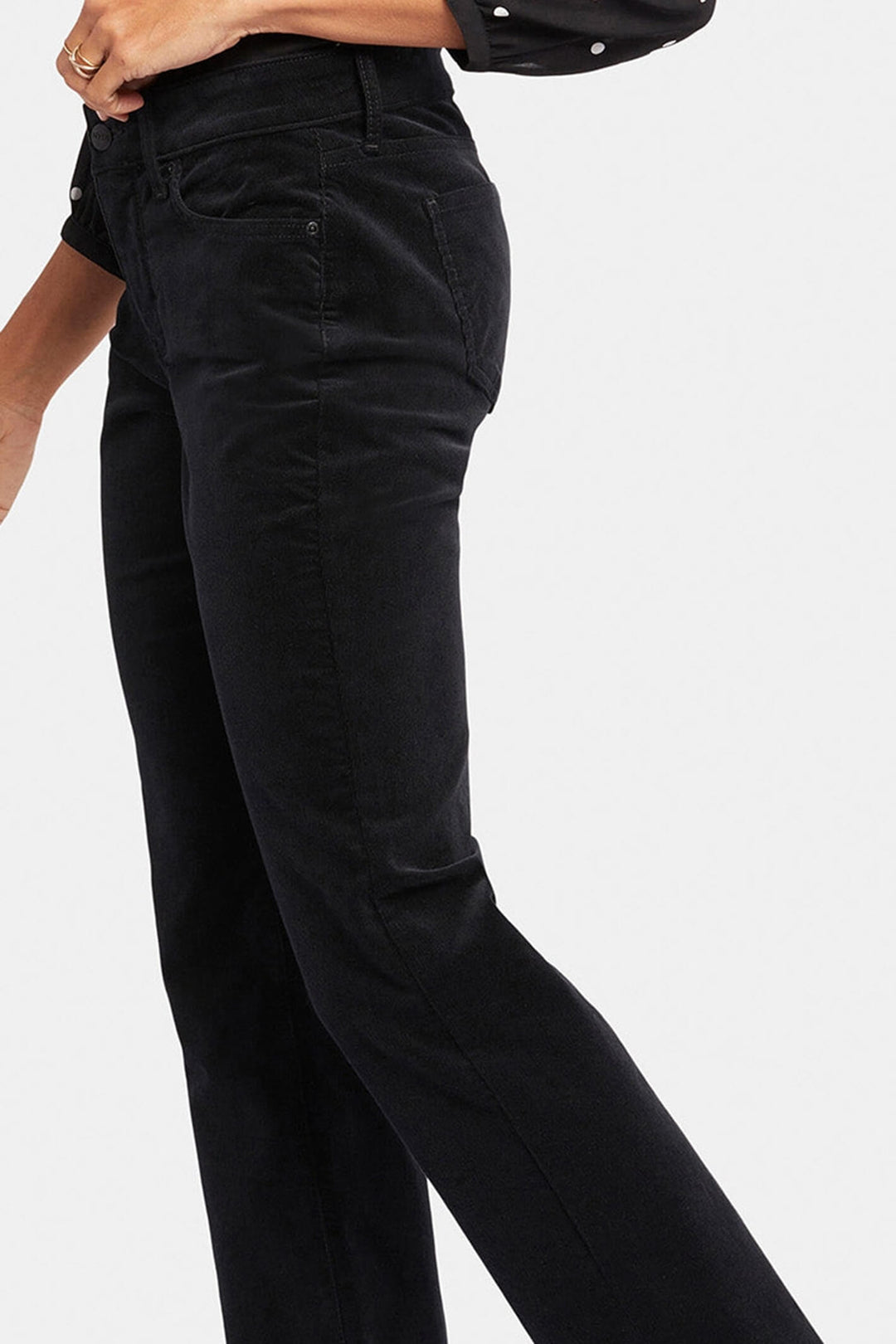 NYDJ Marilyn MBCRMS2299 Black Straight Corduroy Jeans - Shirley Allum Boutique