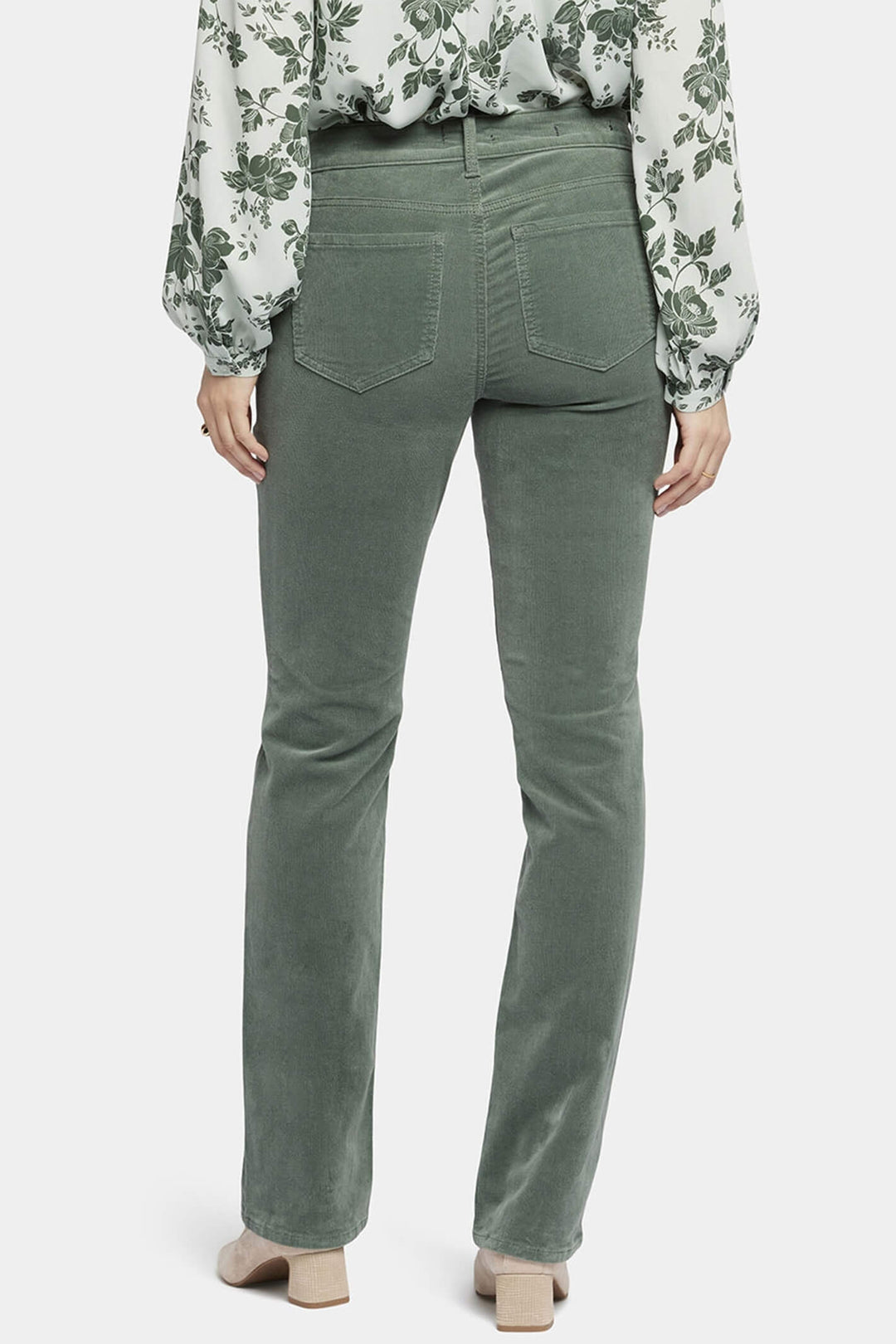 NYDJ Marilyn MBCRMS2299 Sage Green Straight Corduroy Jeans - Shirley Allum Boutique