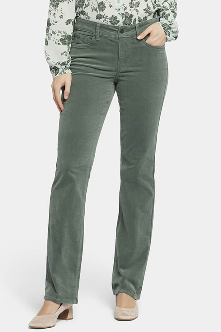 NYDJ Marilyn MBCRMS2299 Sage Green Straight Corduroy Jeans - Shirley Allum Boutique