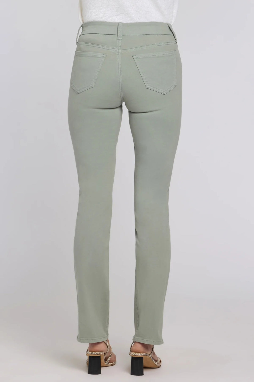 NYDJ Marilyn Mistletoe Green Waist Match Straight Jeans MFOSMS8573