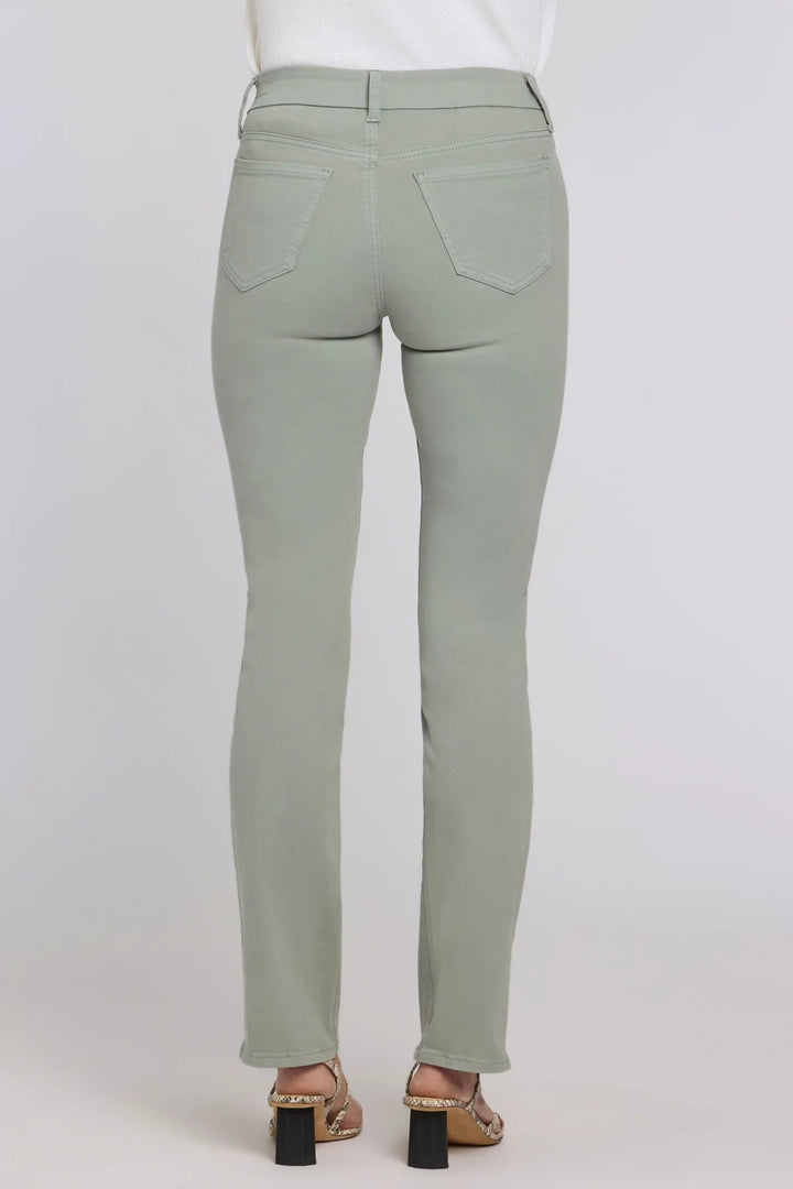NYDJ Marilyn Mistletoe Green Waist Match Straight Jeans MFOSMS8573