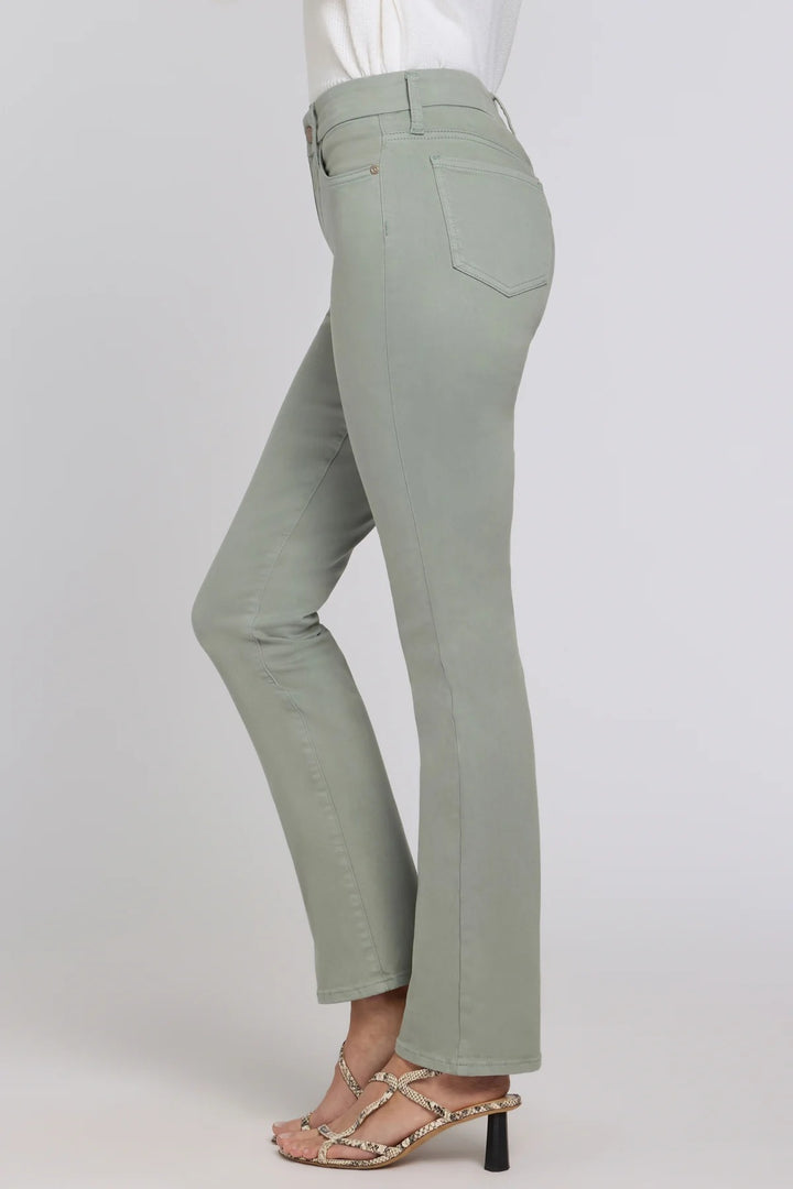 NYDJ Marilyn Mistletoe Green Waist Match Straight Jeans MFOSMS8573