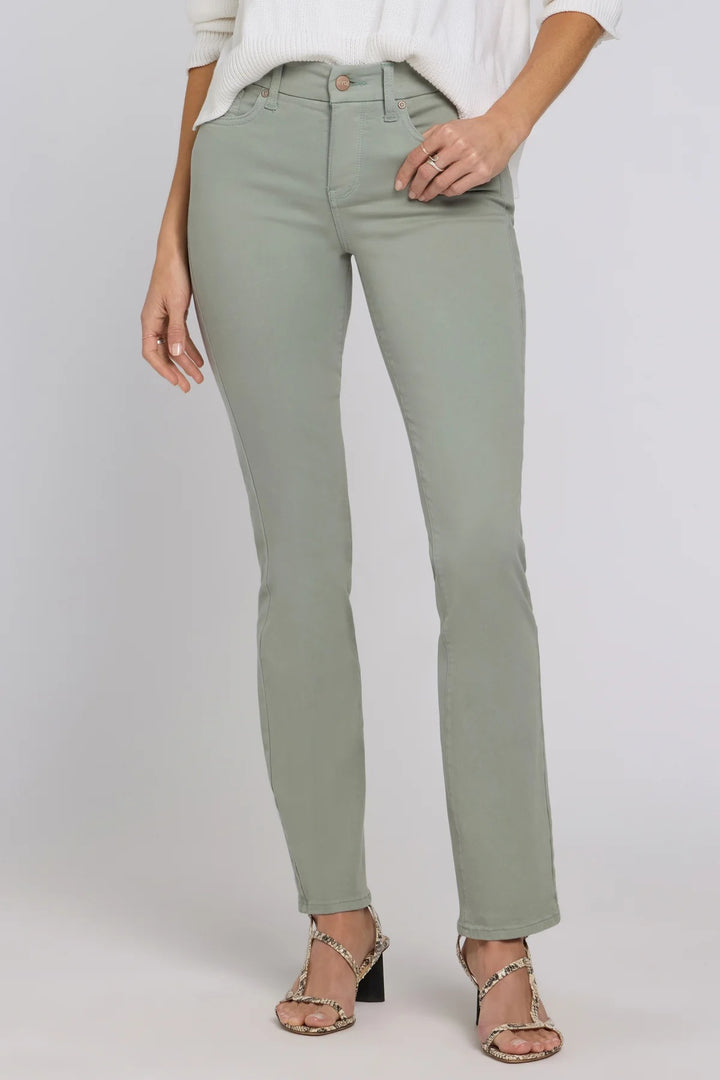 NYDJ Marilyn Mistletoe Green Waist Match Straight Jeans MFOSMS8573