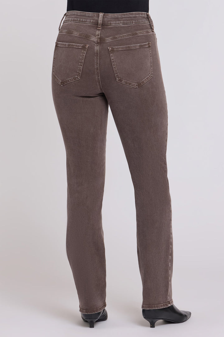 NYDJ Marilyn Retro Espresso Brown High Rise Straight Jeans MPFTMS8811 RTESP, back view