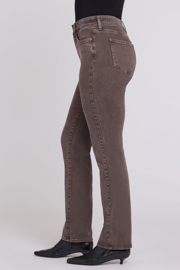 NYDJ Marilyn Retro Espresso Brown High Rise Straight Jeans MPFTMS8811 RTESP, side view