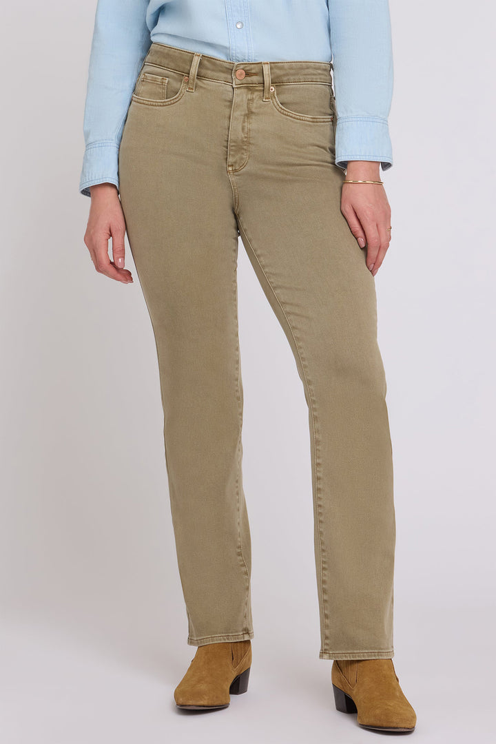 NYDJ Marilyn Retro Travertine Beige High Rise Straight Jeans MPFTMS8811 RTRTA, front view