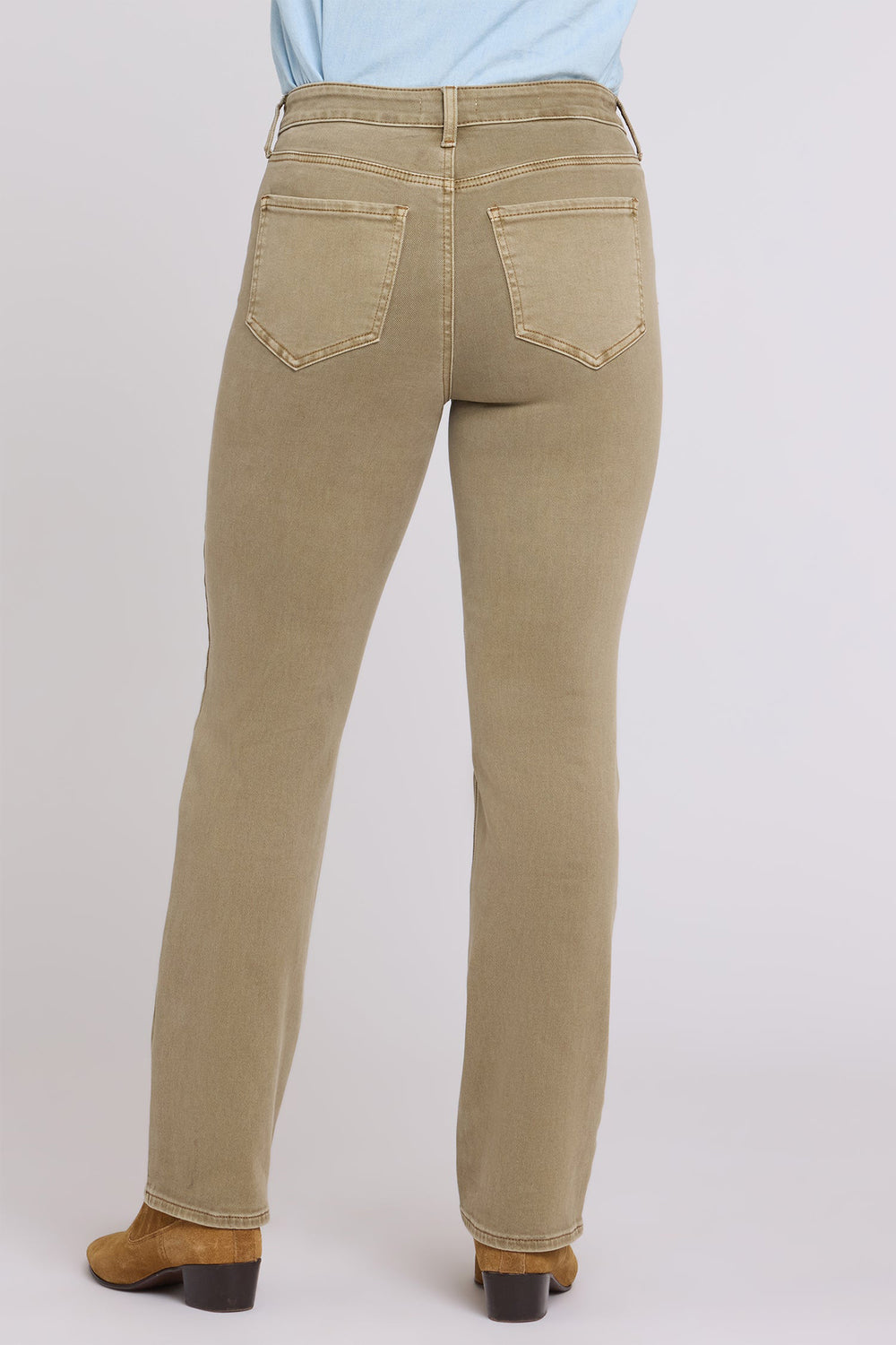 NYDJ Marilyn Retro Travertine Beige High Rise Straight Jeans MPFTMS8811 RTRTA, back view