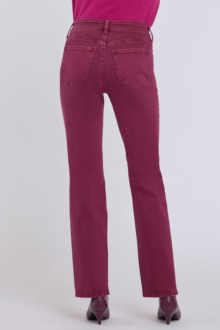 NYDJ Marilyn Retro True Burgundy Red High Rise Straight Jeans MPFTMS8811 RTBRG, back view