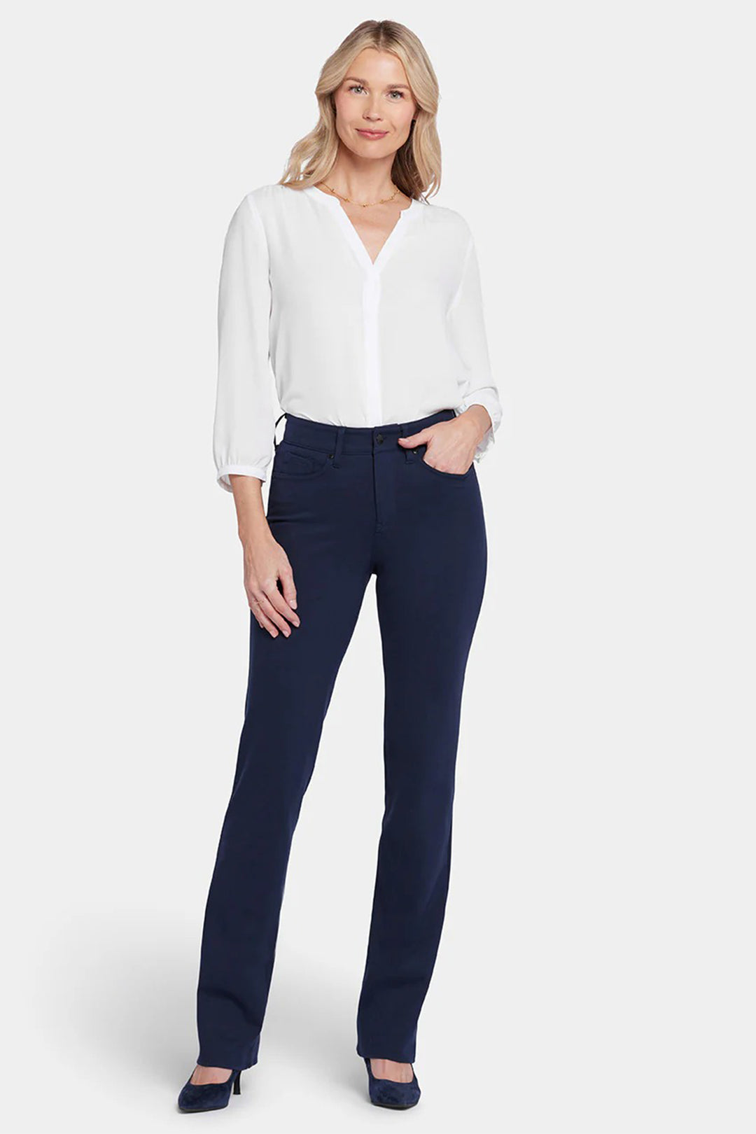 NYDJ MCPPMS2299 Marilyn Oxford Navy Straight Trousers 5955