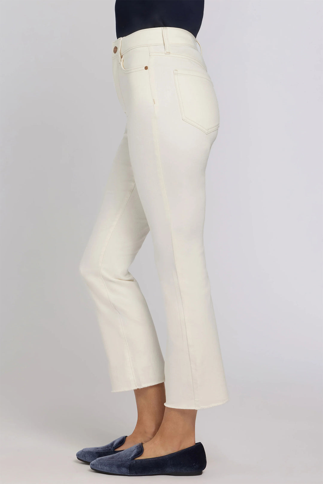 NYDJ MCWD8144 Vintage White Billie Mini Ankle Fray Jeans