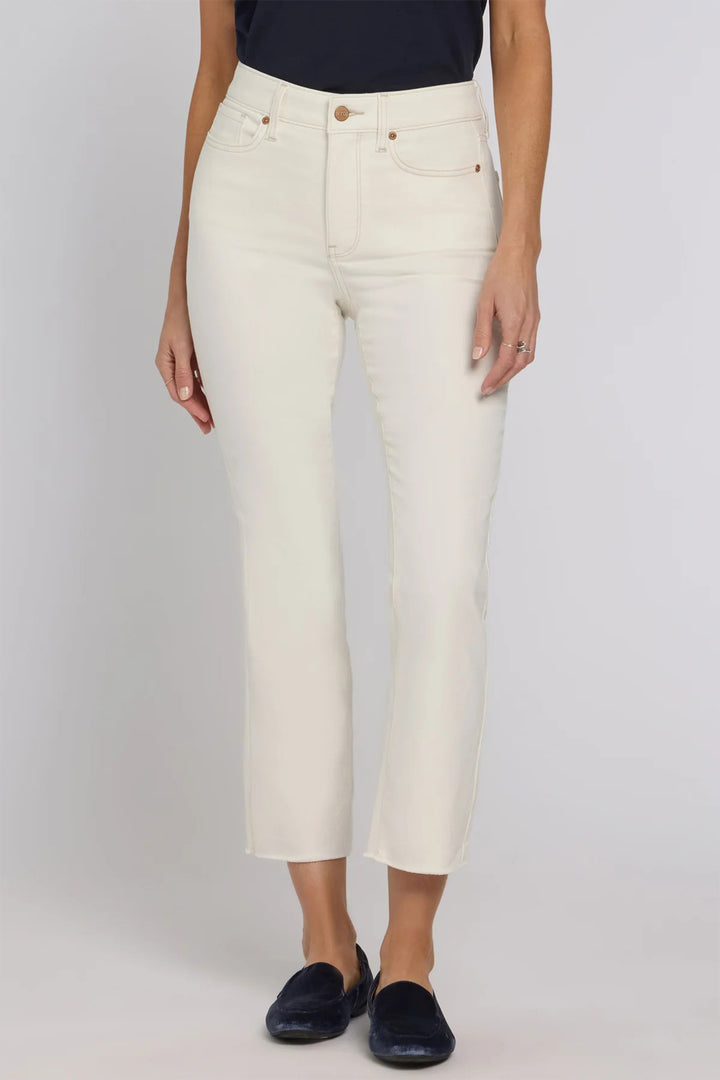 NYDJ MCWD8144 Vintage White Billie Mini Ankle Fray Jeans