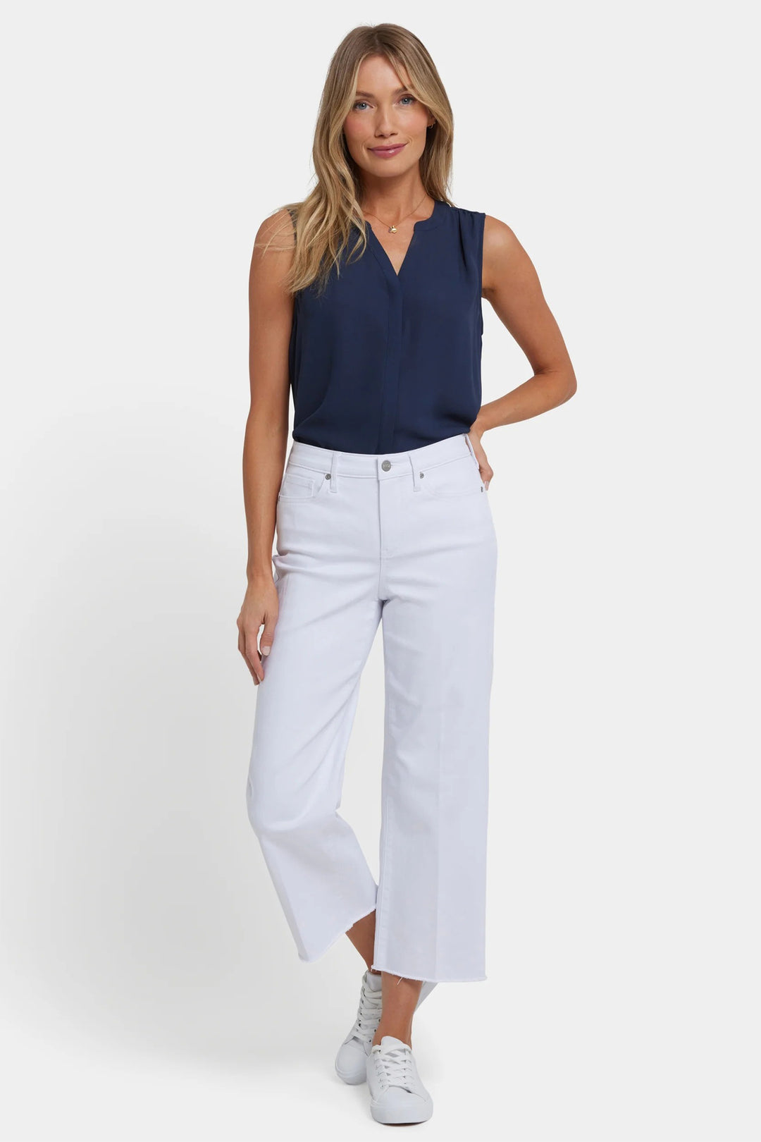 NYDJ MFOSCR9069 Optic White HR Coco Relaxed Crop Jeans