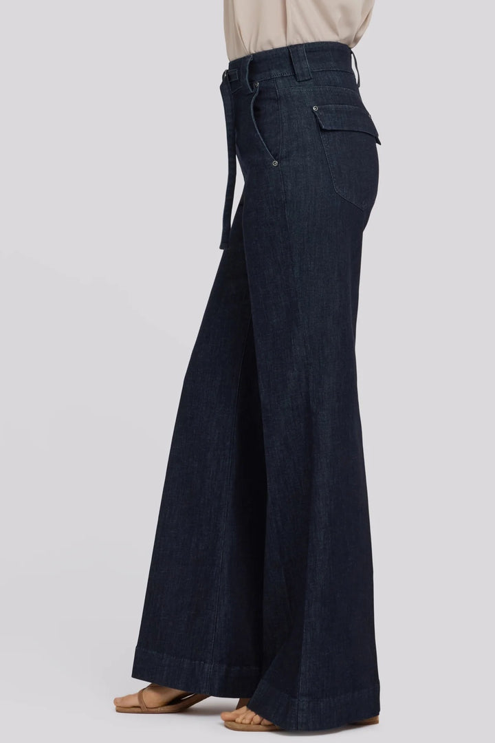 NYDJ MIA Palazzo Dark Blue Rinse High Rise Jeans MDTF9264