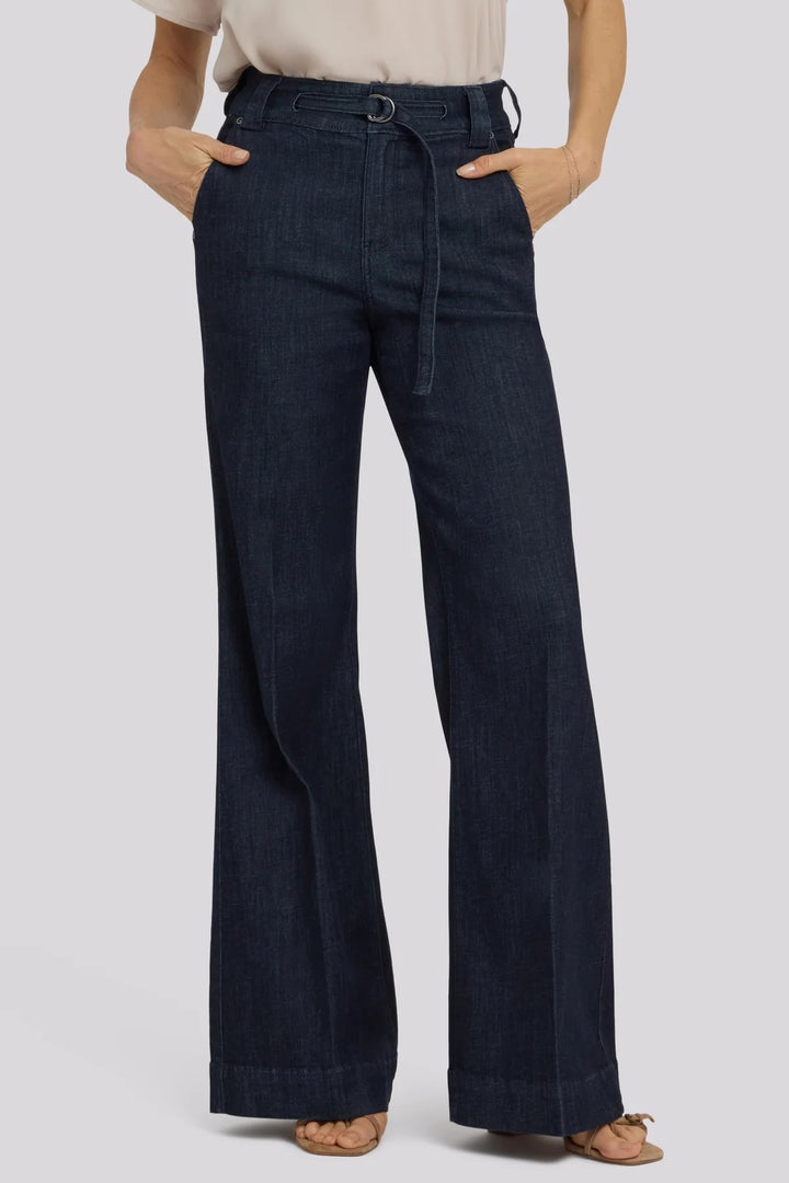NYDJ MIA Palazzo Dark Blue Rinse High Rise Jeans MDTF9264