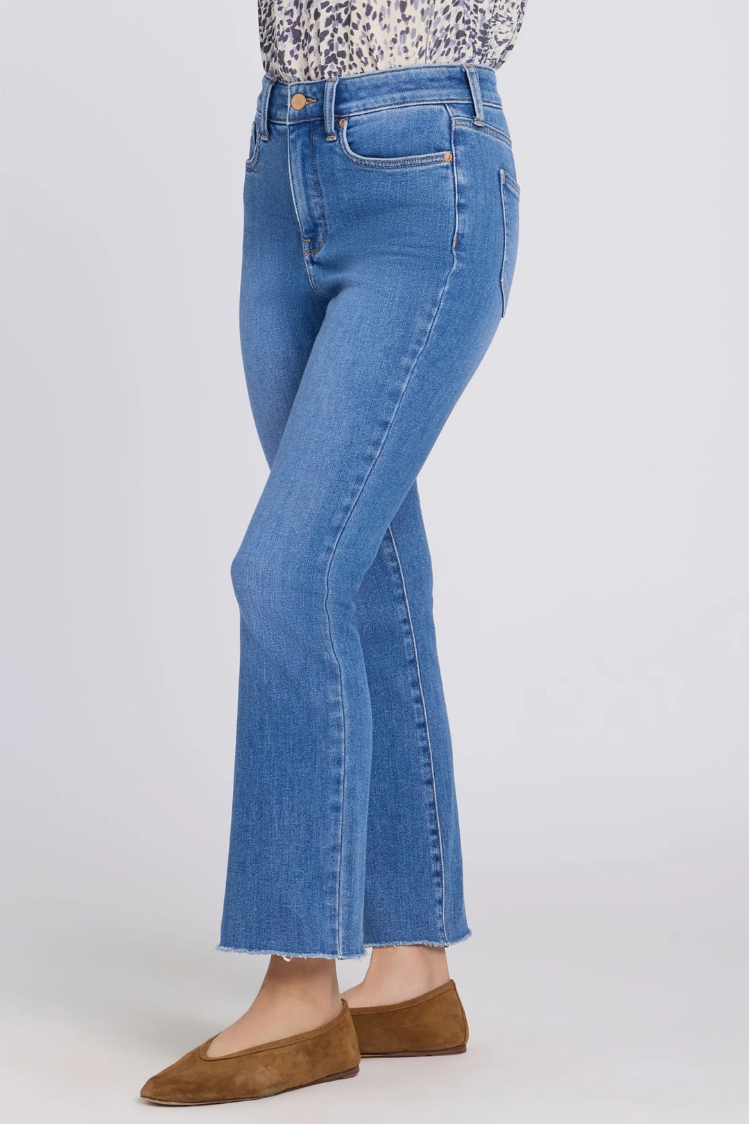 NYDJ MPCD8144 Blue Paradise Billie Mini Boot Ankle Fray Jeans