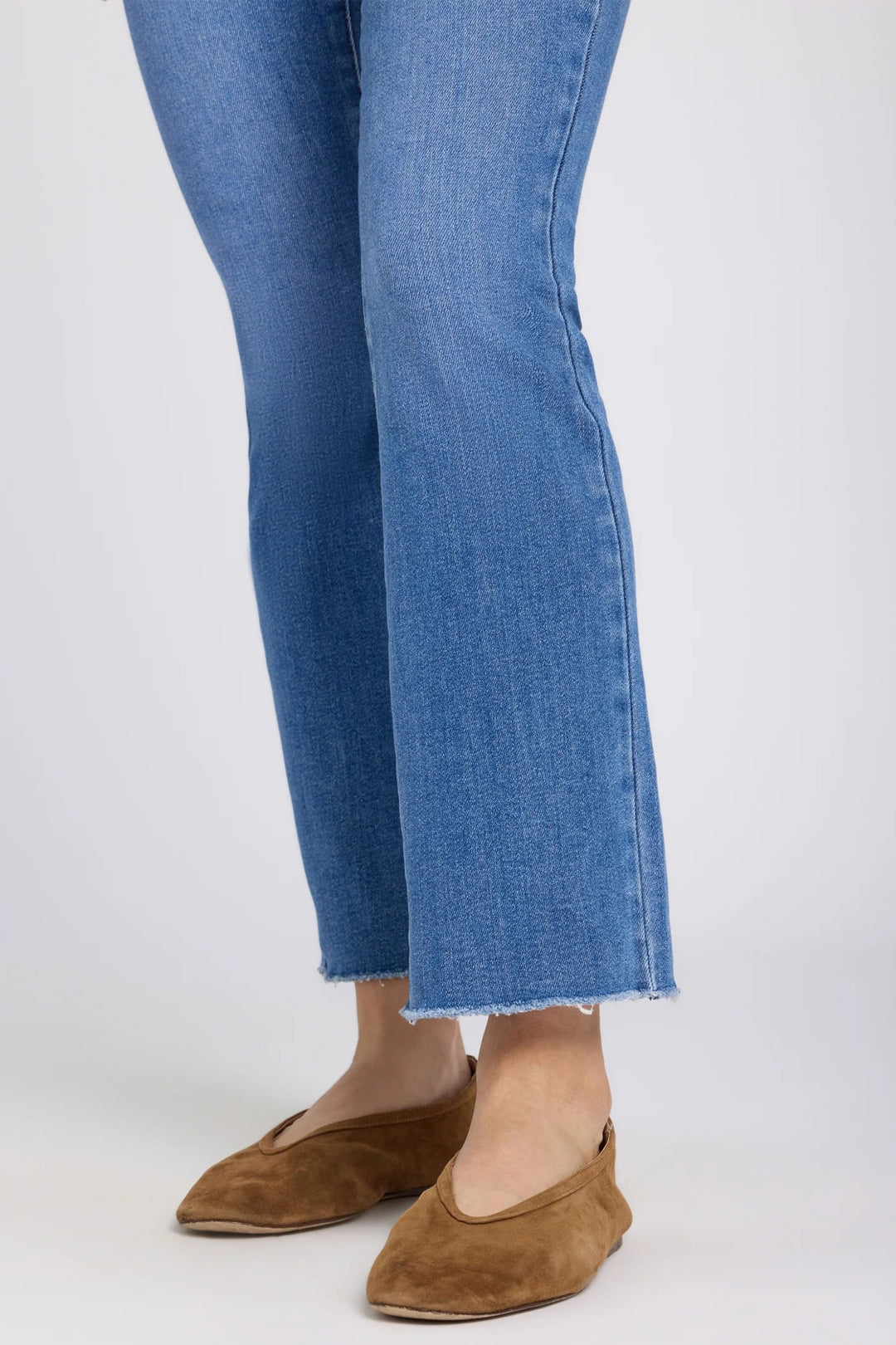 NYDJ MPCD8144 Blue Paradise Billie Mini Boot Ankle Fray Jeans