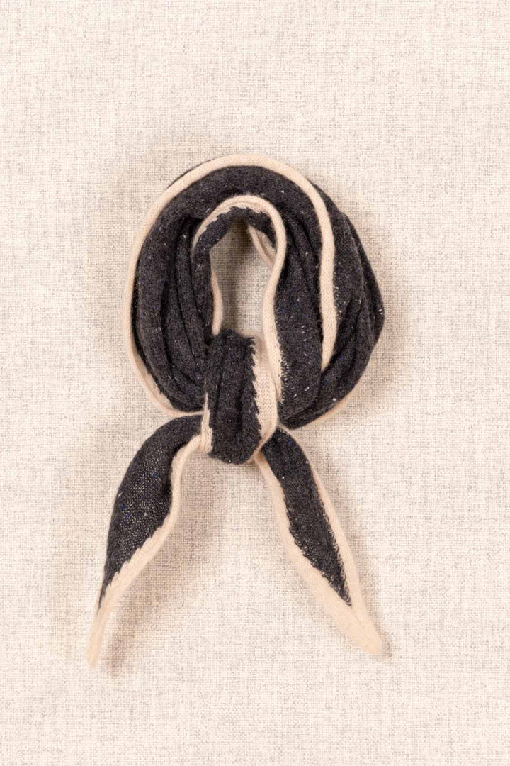 Oats &amp; Rice Austen Charcoal Grey Cashmere Scarf OR25-NS02, flat lay