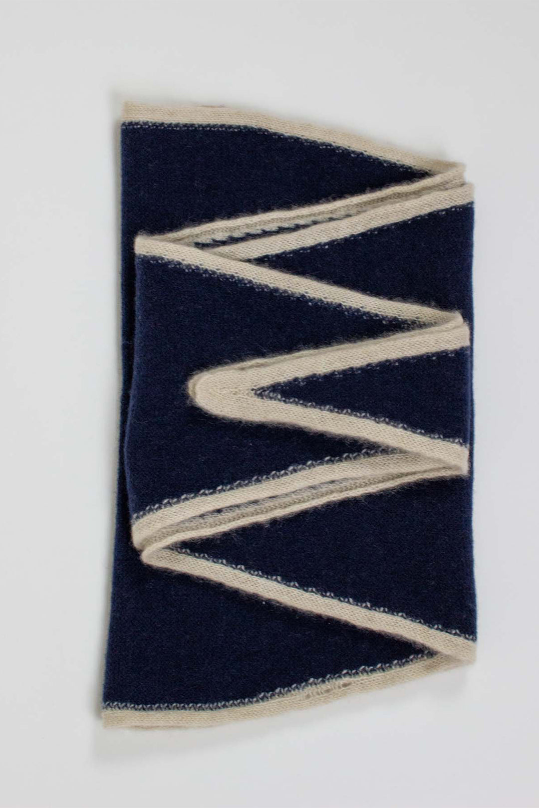 Oats &amp; Rice Austen Navy Cashmere Scarf OR25-NS02, flat lay